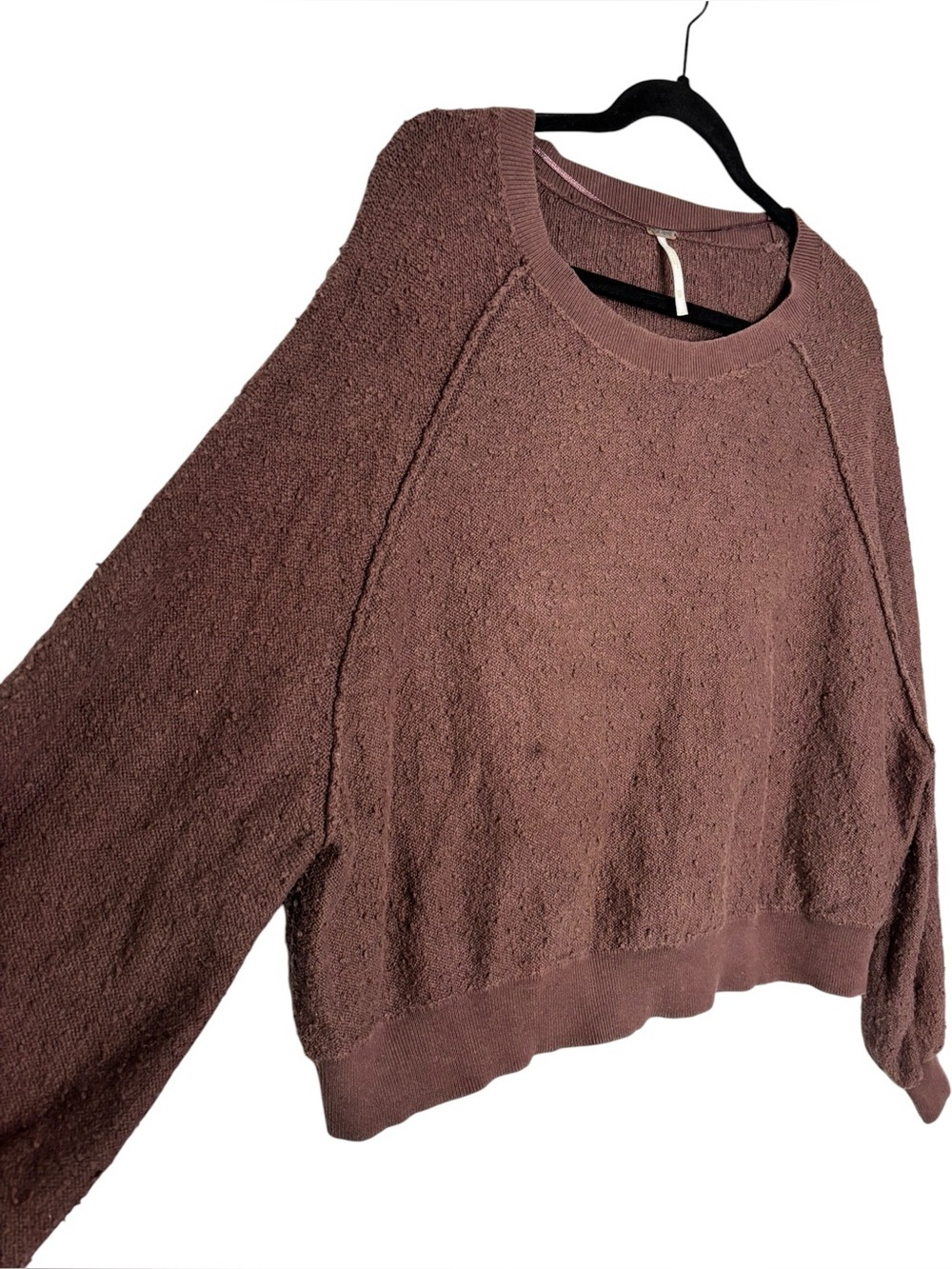 Free People Found My Friend Oversized Boucle-knit Sweater Size XS Brown - Picture 5 of 11